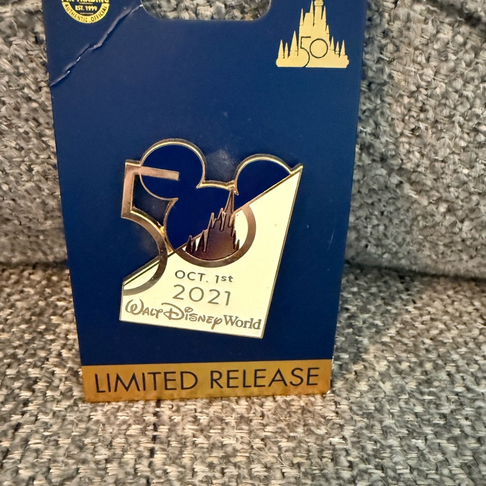 Disney 50th Anniversary Blue and Gold Pin